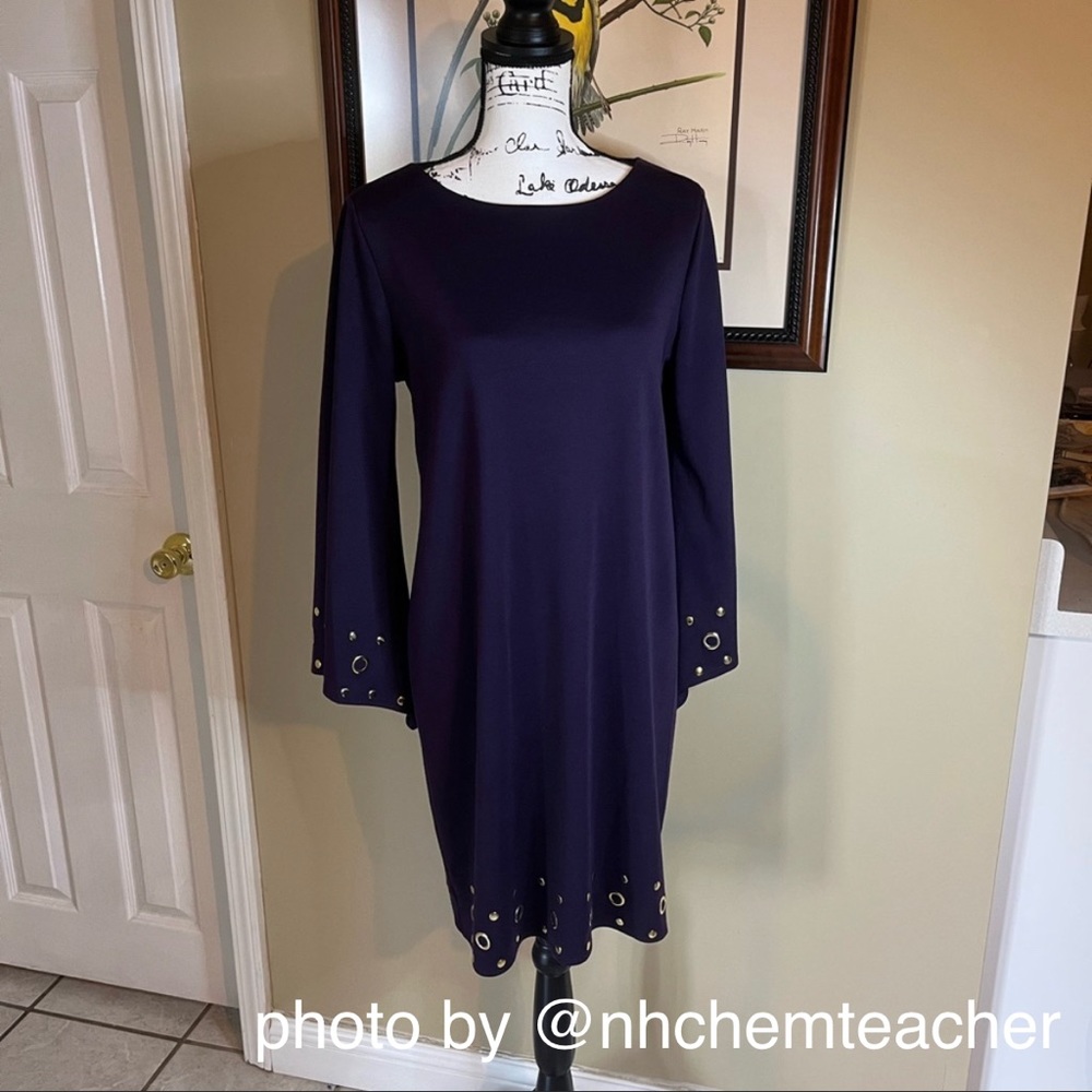Purple Knit Dress Gold Accents Small Emma & Michele